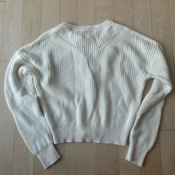 NWT 27 Miles Malibu Zennie 100% Cotton Cloud White Ribbed Knit Sweater Sz Medium - Picture 15 of 15
